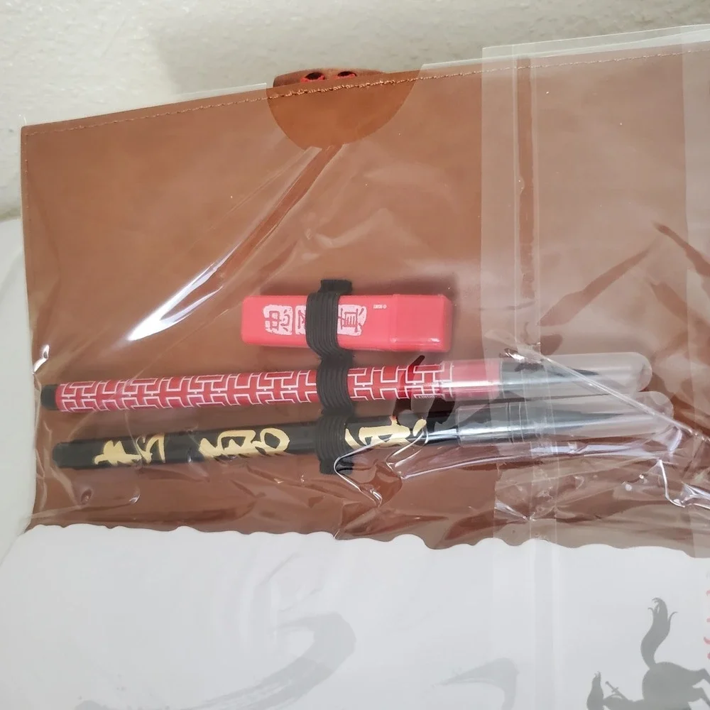 Disney Parks Mulan Journal Notebook Art Book Paper 2 Pens & Stamp New
